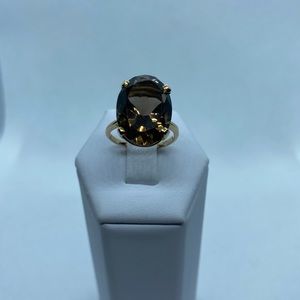 14k smoky quartz ring